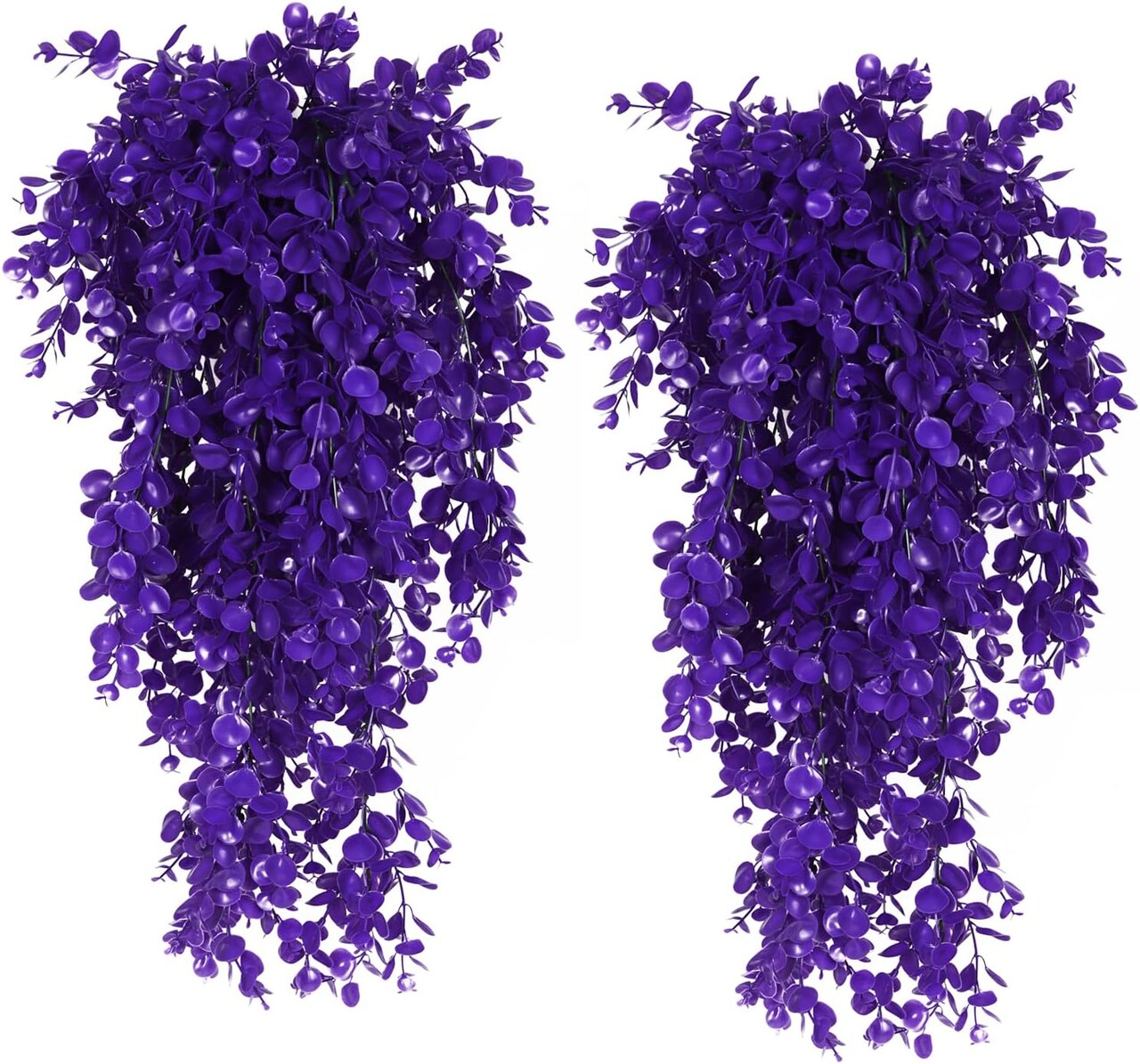 4 Pack Artificial Plants Hanging Faux (Purple) 7.87"D x 5.9"W x 4.72"H
